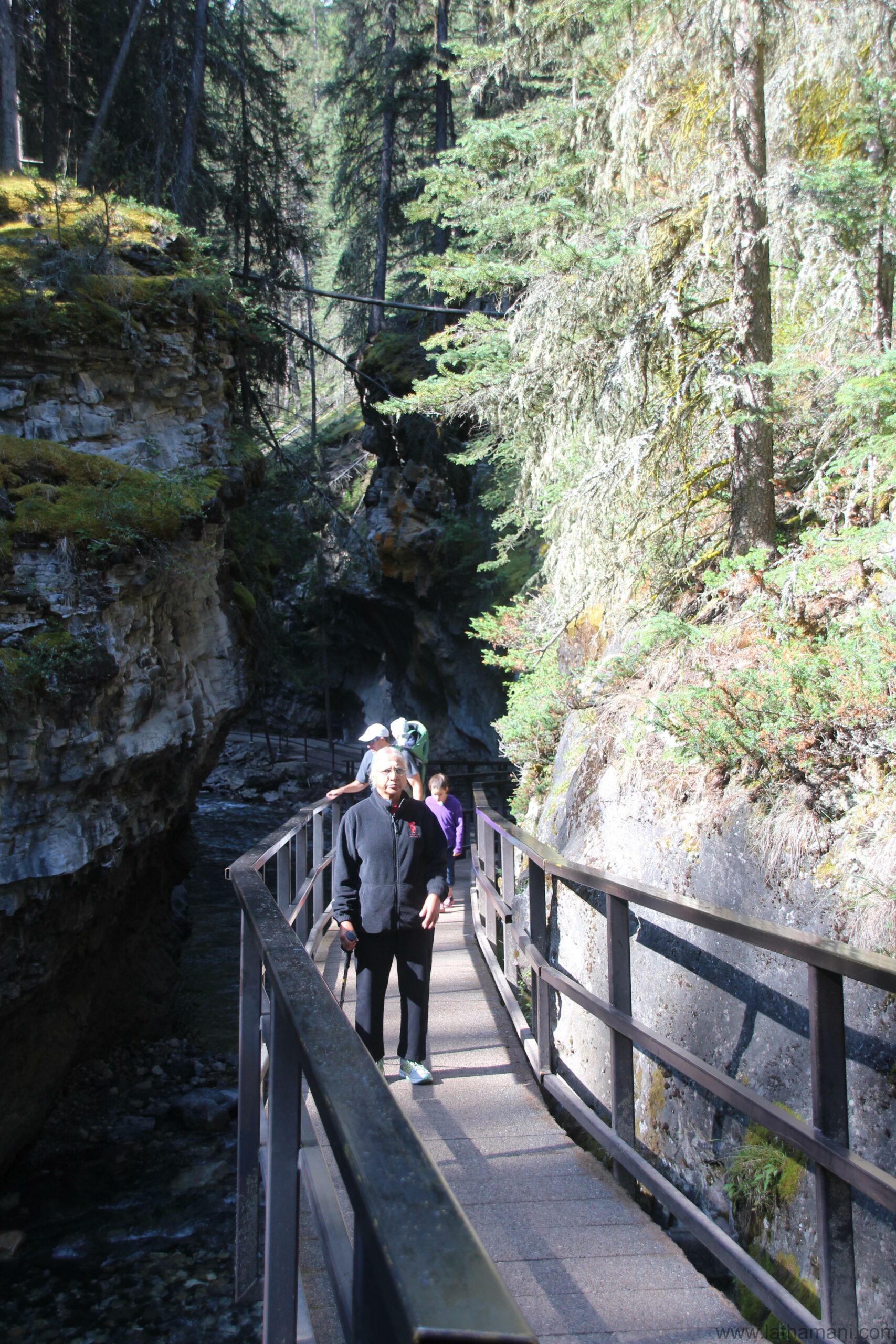 Amma on her way hiking to Upper falls trail