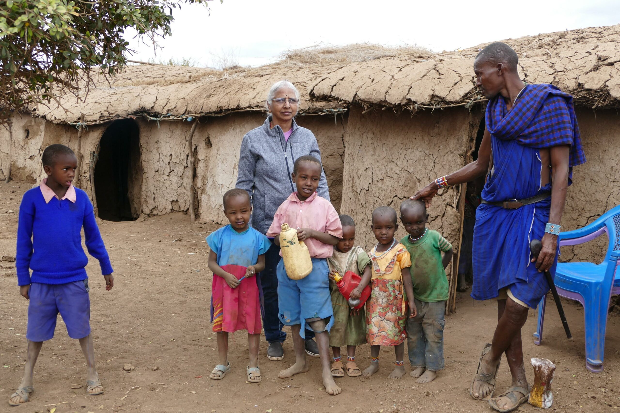 With Maasai Kids