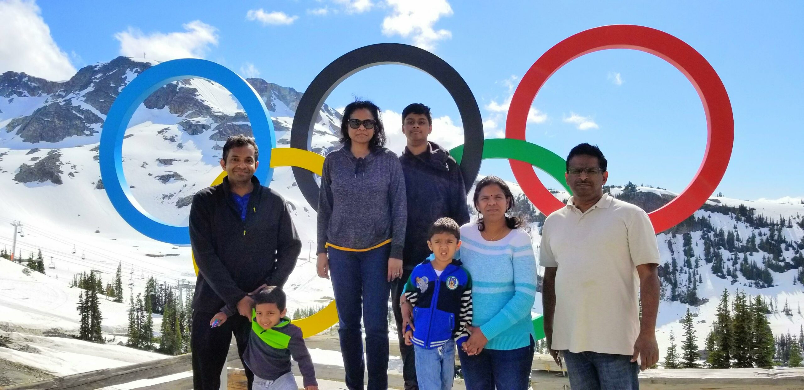 Olympic rings on top of Whistler mountain